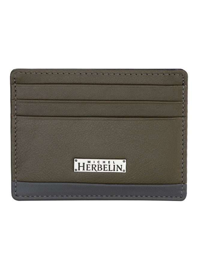 MICHEL HERBELIN Credit Card Case Olive Green  - Image 1