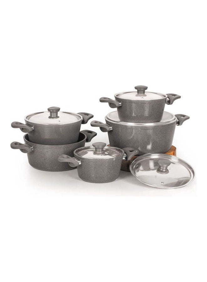 Top Chef Granite 10 Pieces Set Gray Pot 18-20-22-24-28cm - Image 1