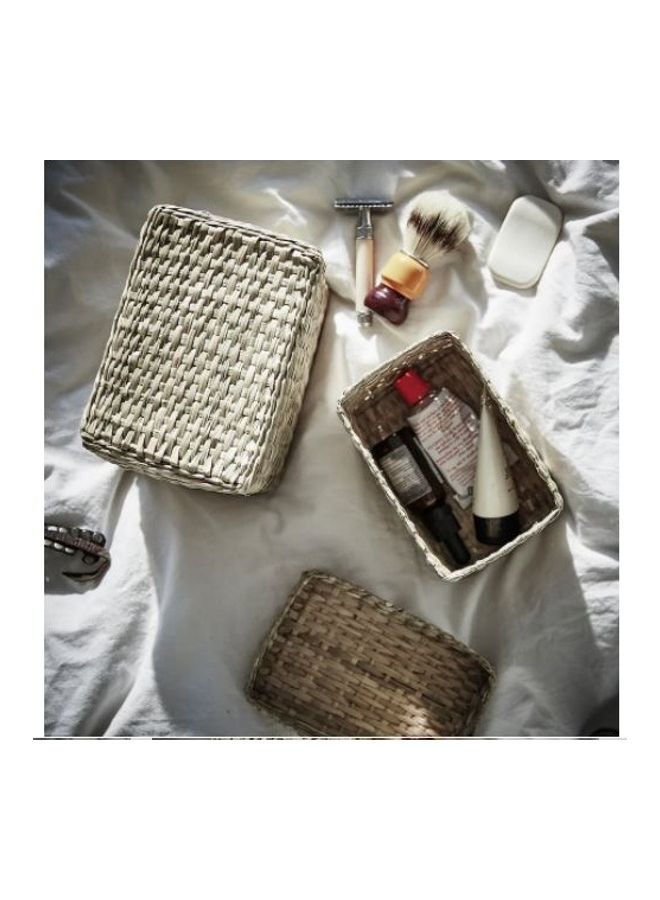 2-Piece Seagrass Lurpassa Box with Lid Beige 17.5 x 12.5 x 12cm - Image 2