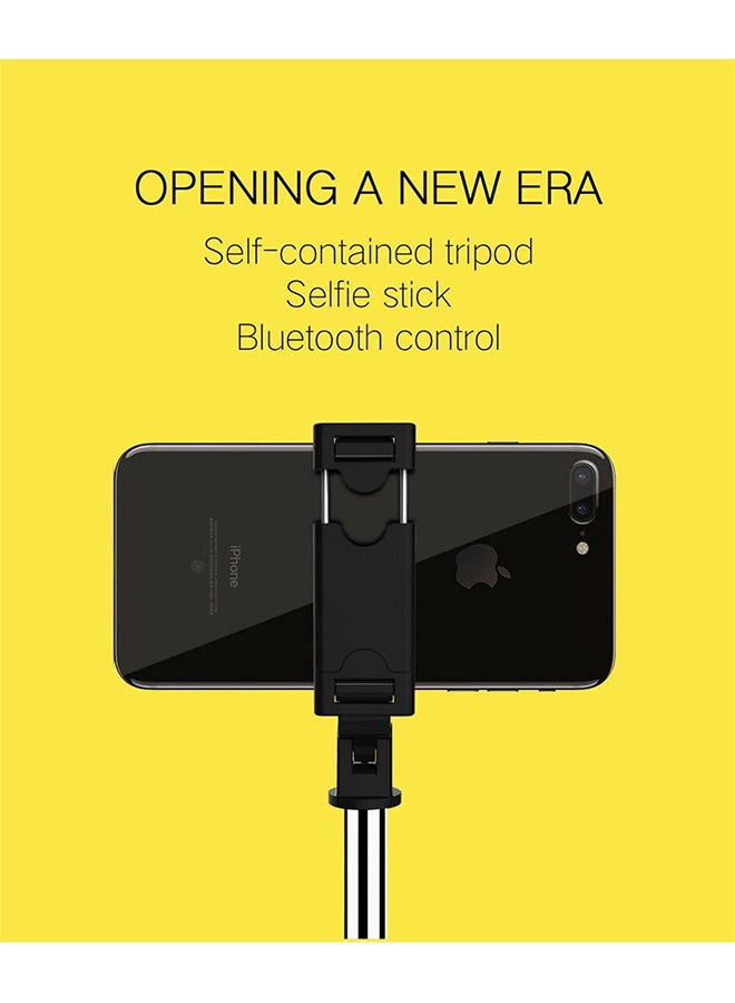 Generic - 5-Section Extendable Mini Selfie Stick/Tripod Stand With Remote Black - Image 1