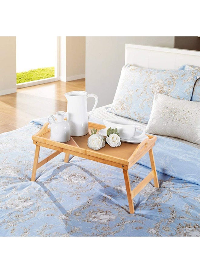 LINGWEI - 3-Piece Folding Bamboo Table Trays Beige 60x30x20cm - Image 1