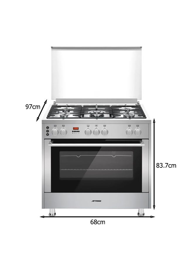 AFTRON - 5 Burners Gas Cooker AFPGR9560SSD Silver - Image 1