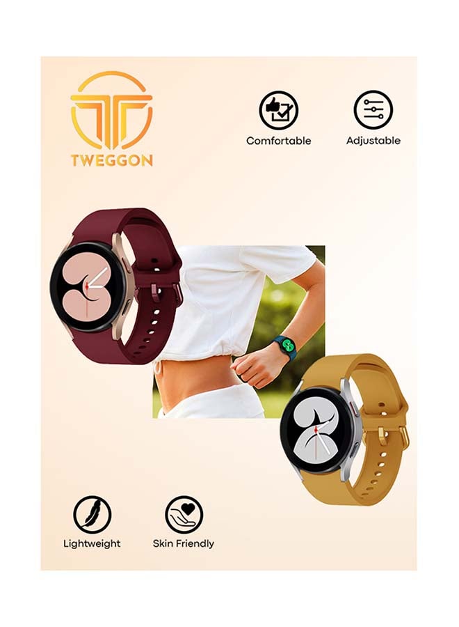 TWEGGON Replacement Silicon Band 20mm With Colorfull Buckle For Galaxy Watch 4/Active 2 Wine Red  - Image 4