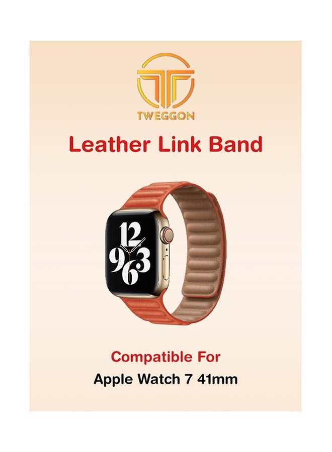 TWEGGON - Replacement  Leather Link Apple Watch Band Series 8 & 7 41/40/38mm Jaipur - Image 1