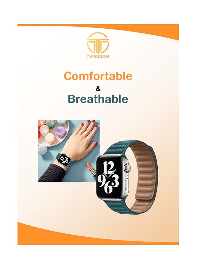 TWEGGON - Replacement  Leather Link Apple Watch Band Series 8 & 7 41/40/38mm Jaipur - Image 1