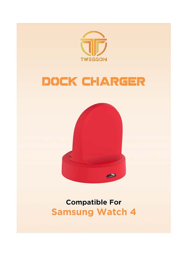 TWEGGON Charger Dock For samsung Galaxy Watch 4 Series Red - Image 1