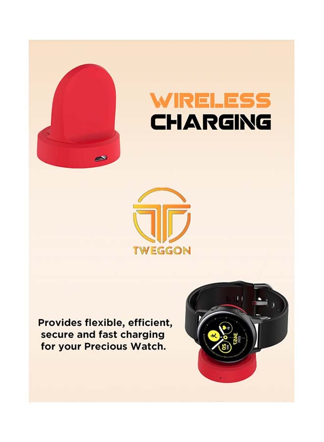 TWEGGON Charger Dock For samsung Galaxy Watch 4 Series Red - Image 2