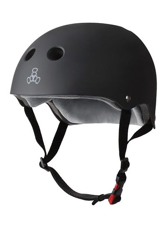 Triple 8 The Certified Sweatsaver Black Rubber Helmet For Skateboarding, Bmx, And Roller Skating – Xs / S  - Image 1
