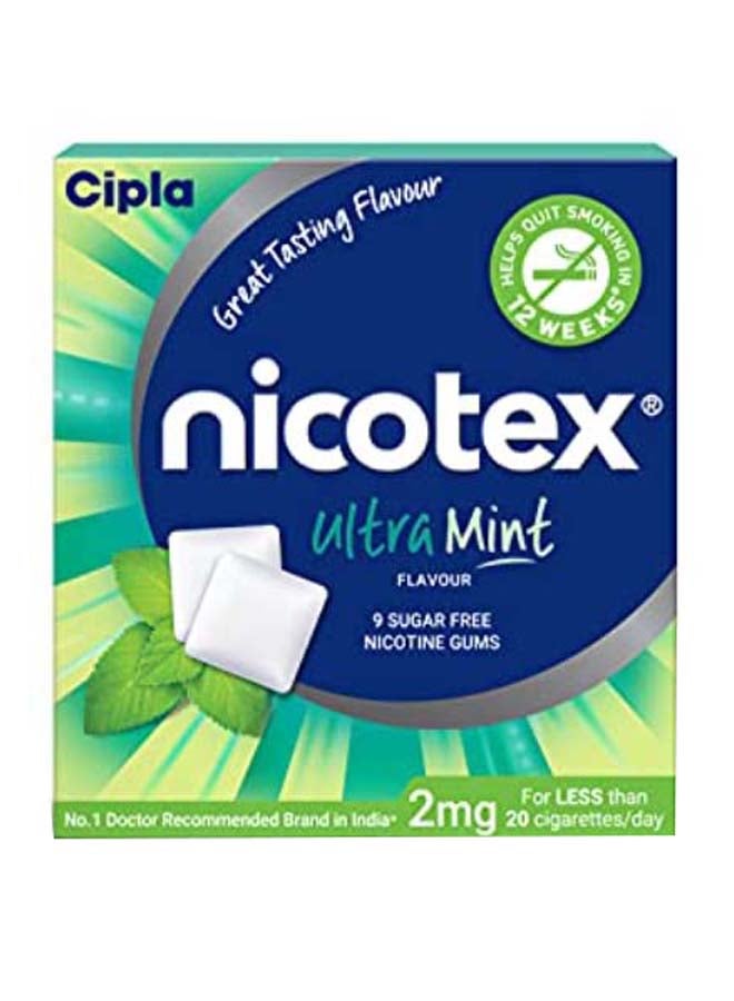 Cipla Pack of 10 Nicotex Ultra Mint Nicotine Gums - Image 2