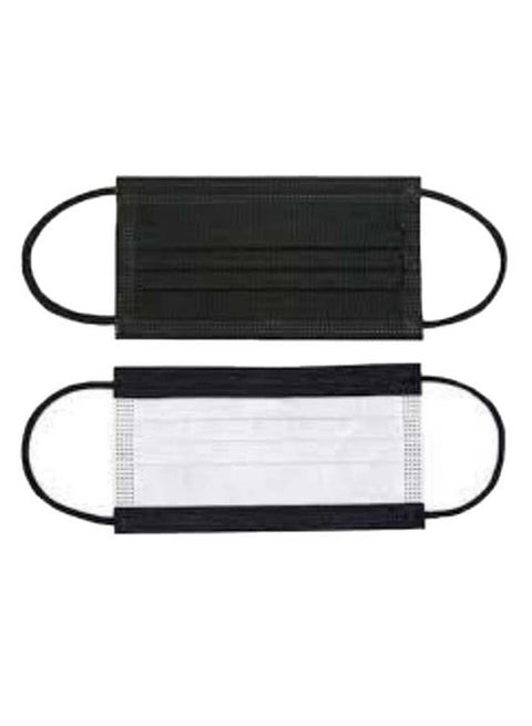 50 Pieces Disposable Face Mask, Black/White
