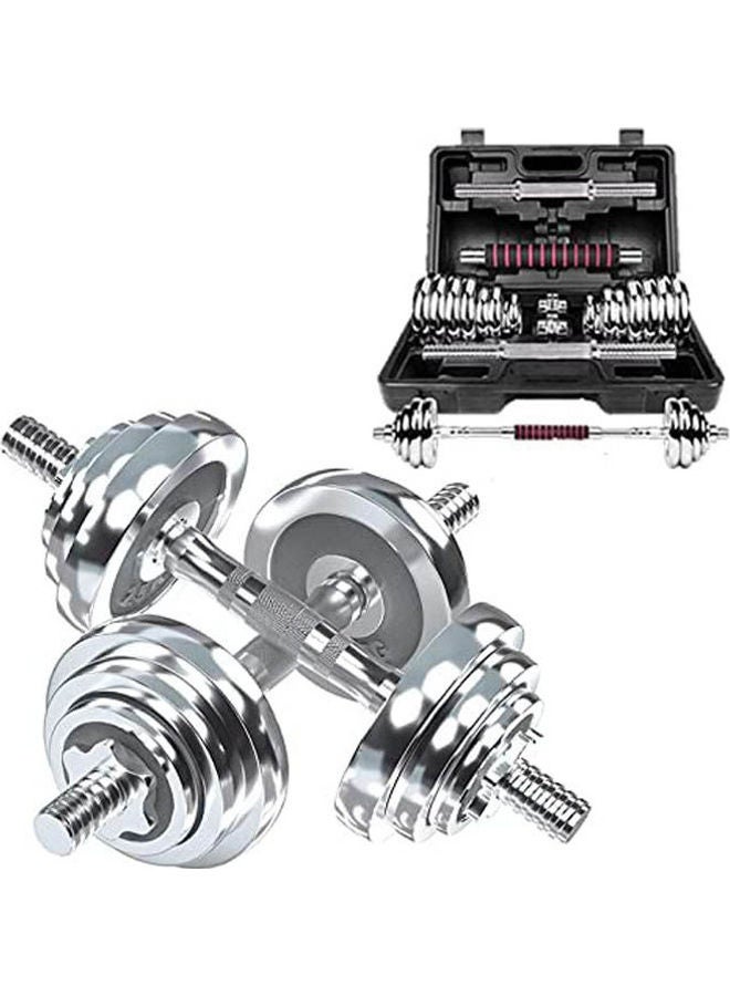 في تي سي طقم دمبل للياقة البدنية مع قضيب توصيل من الكروم للتمارين الرياضية وحقيبة حمل 20كيلوجرام - Image 1