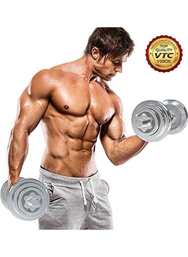 في تي سي طقم دمبل للياقة البدنية مع قضيب توصيل من الكروم للتمارين الرياضية وحقيبة حمل 20كيلوجرام - Image 2