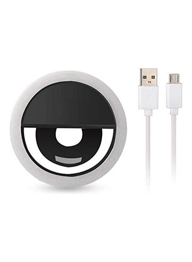 Usb Rechargeable 36 Leds Novelty Cell Phone Camera Ring Selfie Fill Led Flash Fill Light For Iphone Ios Android Smartphone White-Black  - Image 1