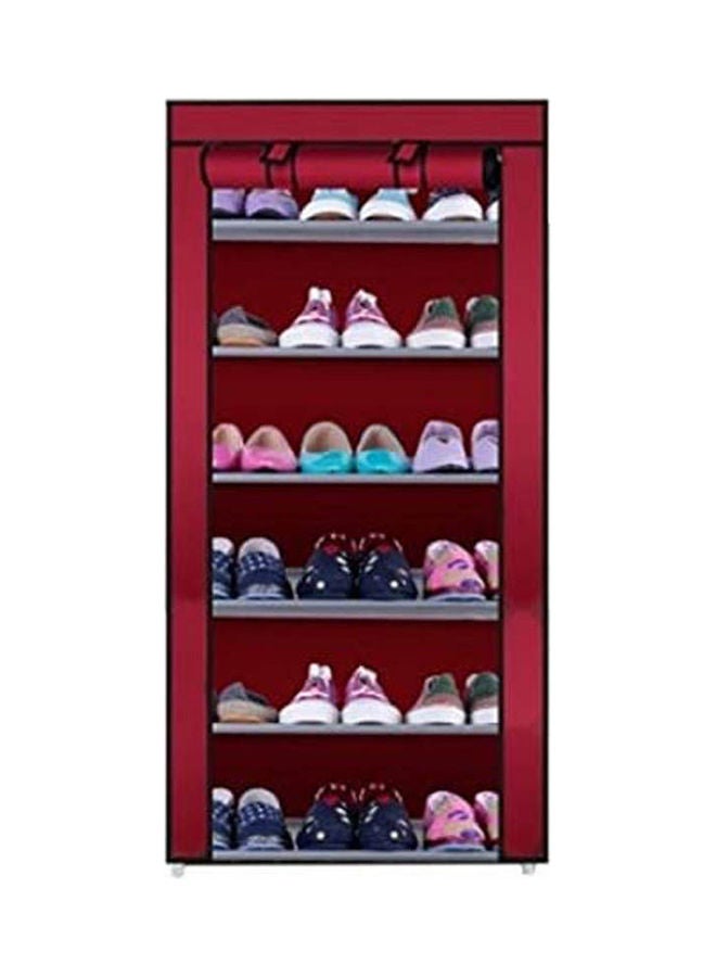 Pindia - Shoe Cabinet 6-7 Layer Shoe Rack Organizer Red 60x30x108cm - Image 1