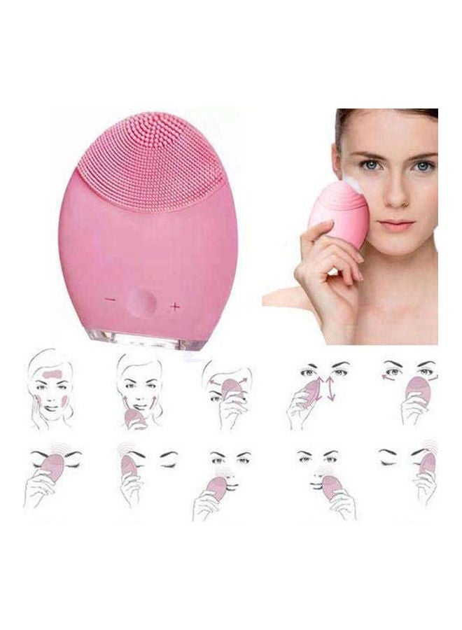 Generic Mini Silicone Ultrasonic Facial Cleanser Brush Pink 70grams - Image 2