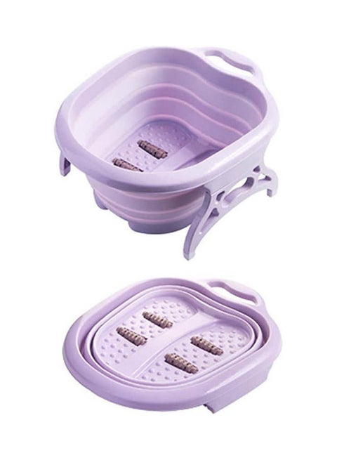Portable Travel Folding Foot Massage Bucket Foot Wash Basin Blue