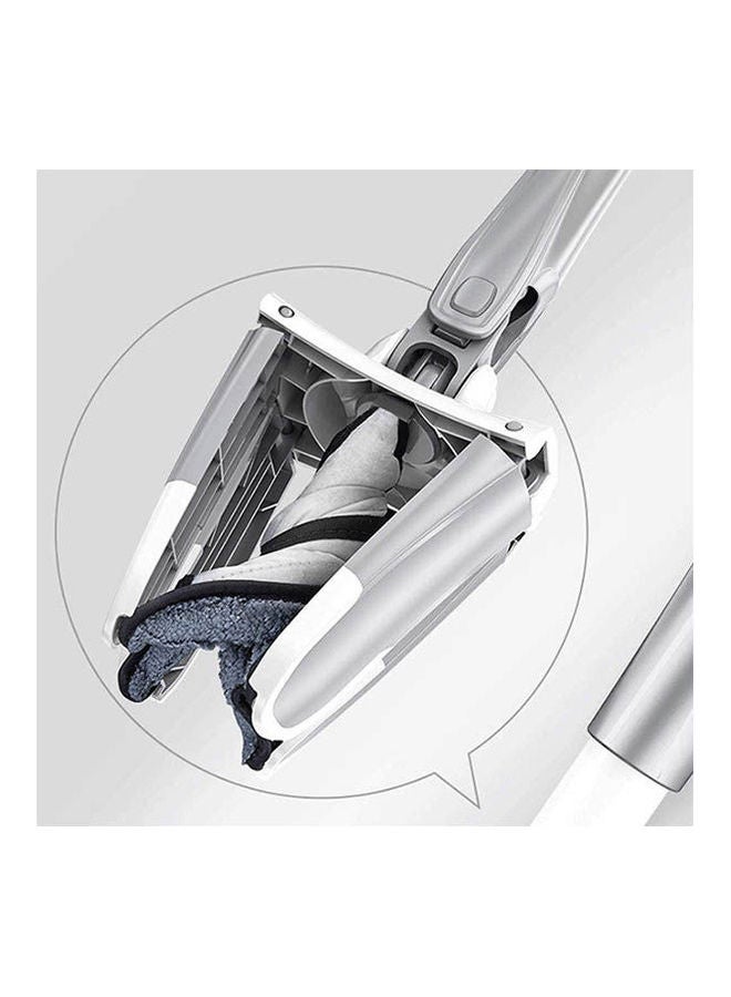 Mop Water Absorbent Sponge Head Mop Folding Mop Household Absorbent Mop Hand-Free Mop Cotton Towel Holder Silver - Image 2