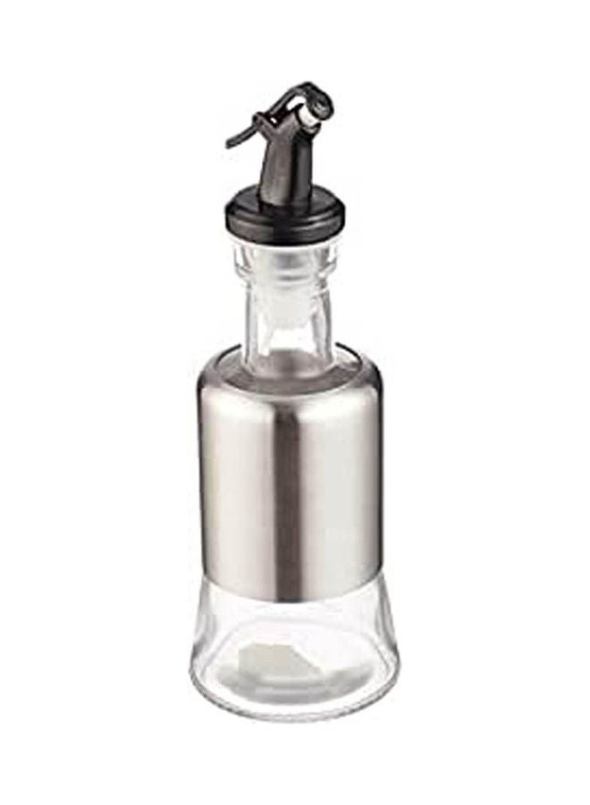 Qasem Oil And Vinegar Bottle With Plastic Cover Silver 350ml 