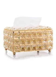 Tissue Case Storage Box Shinning Crystal Paper Container Gold 19x11x10cm