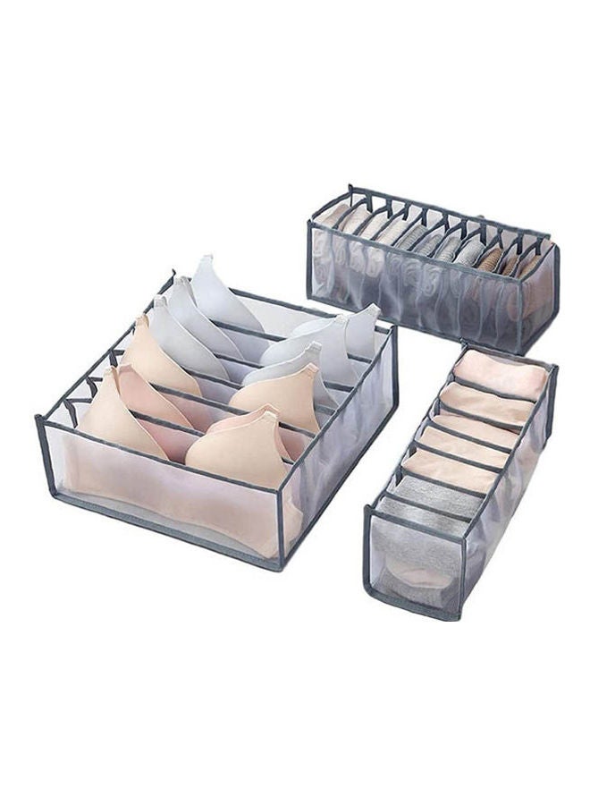 3 Pieces Fordable Drawer Organizer For Underwear Bra Sock Clear 12*32cm  - Image 1