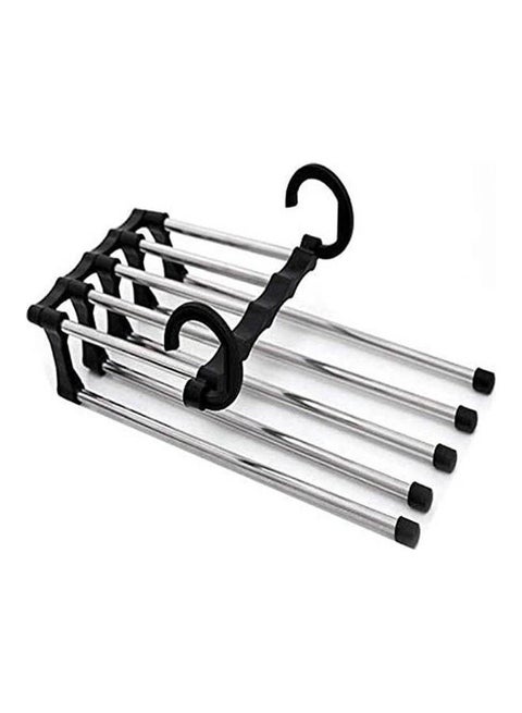 Pants Hanger Closet Organizer Non Slip Multi Layers Stainless Steel Adjustable Trousers Storage Rack Space Saving For Jeans Ties Scarves Black multicolour
