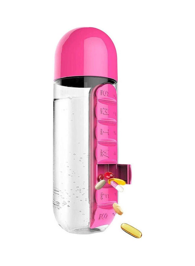 asobu - Plastic In Style Water Bottle With Pill Organizer Pink - Image 1
