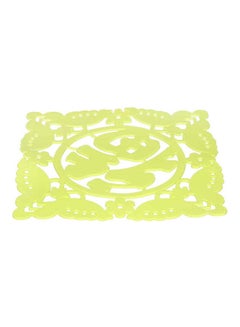 Square Silicon Table Coaster Yellow 12cm