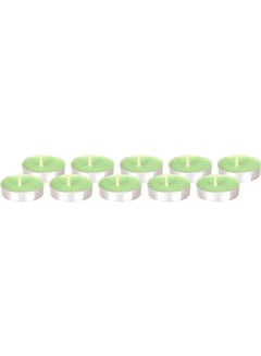 Cup Tealights Set With Apple Scent, 10 Pieces Green