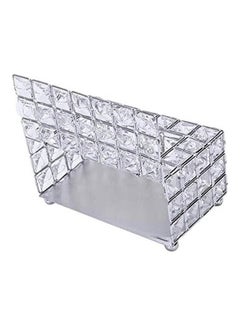 Generic Tissue Case Storage Box Shinning Crystal Paper Container Silver 19x11x19cm  - Image 2