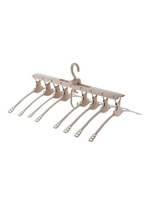 Premium Clothes Cloth Hangers - Innovative 8 In 1 Folding Closet Organizer Hanger Space Saving, 360 Degree Rotating Hooks Easy To Use, Durable And Non-Slipping Coat Hanger Brown 235grams