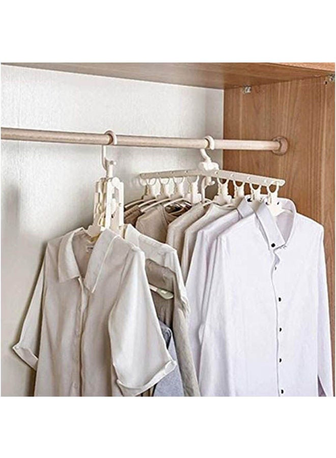 Premium Clothes Cloth Hangers - Innovative 8 In 1 Folding Closet Organizer Hanger Space Saving, 360 Degree Rotating Hooks Easy To Use, Durable And Non-Slipping Coat Hanger Brown 235grams
