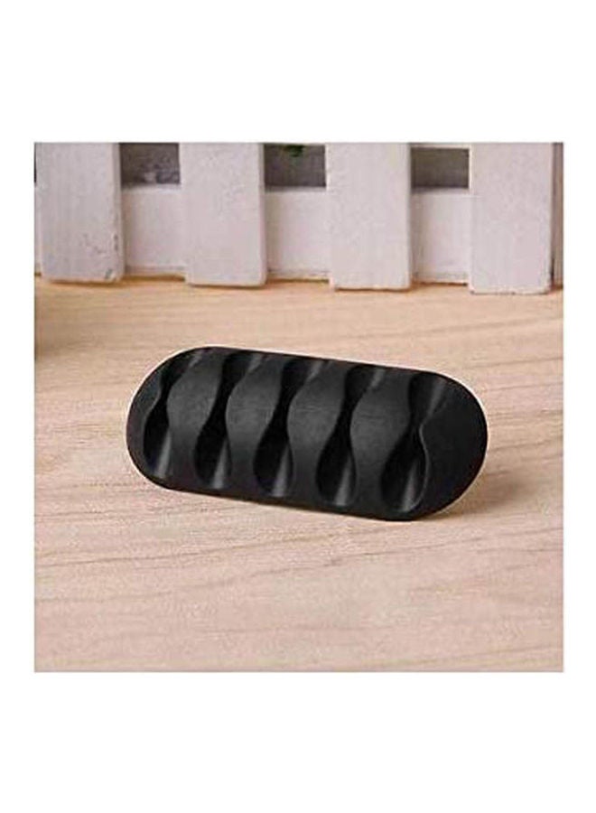 Generic - Two Pieces Wire Regulator Made Of Silicon Contains Two-Sided Adhesive In The Bottom Black - Image 1