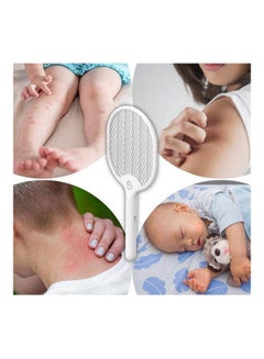 Generic Electric Fly Swatter Racket Mosquito Killer White  - Image 2
