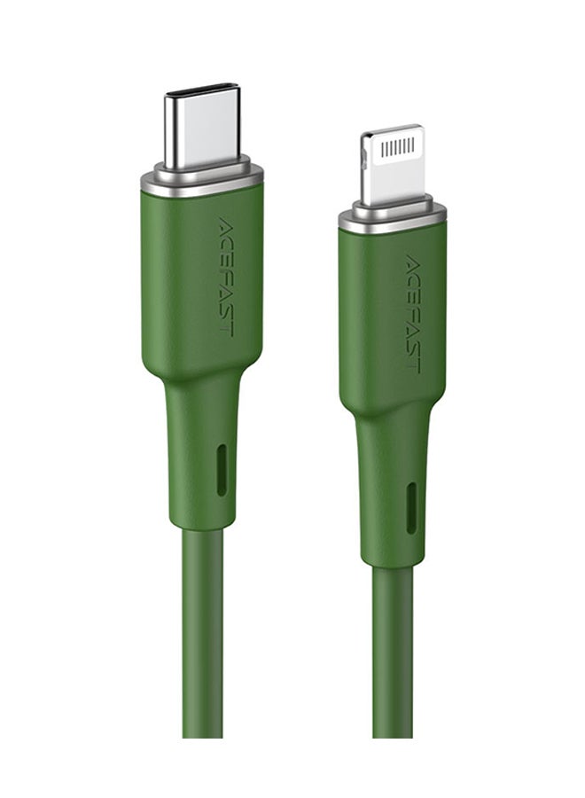 ACEFAST C2-01 USB-C To Lightning Silicone Charging Data Cable Green 
