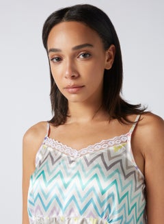 Aila Printed Lace Detail Mini Slip Multicolour  - Image 3
