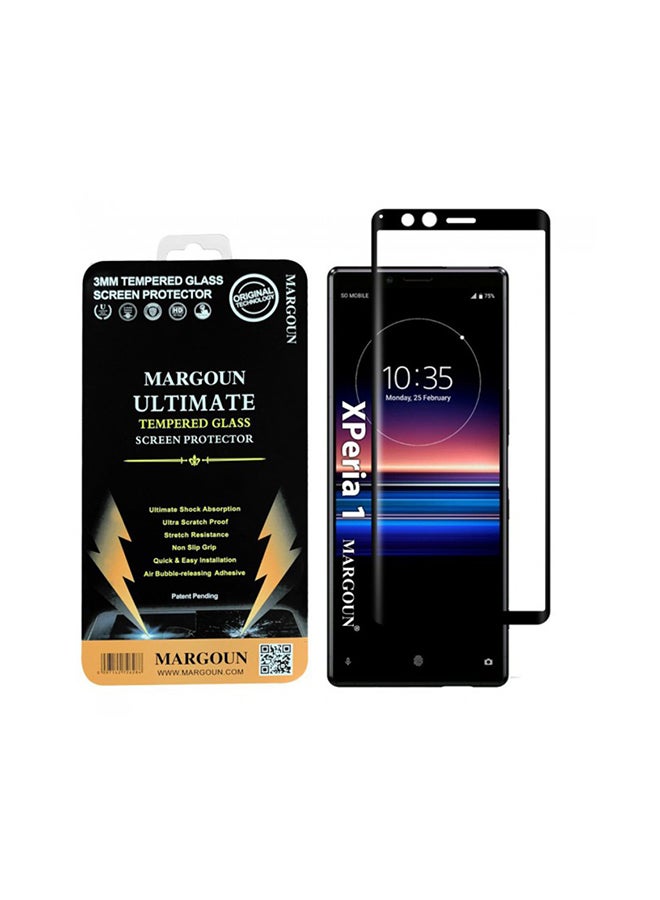 MARGOUN 3D Tempered Glass Screen Protector For Sony Xperia 1 Black/Clear - Image 2