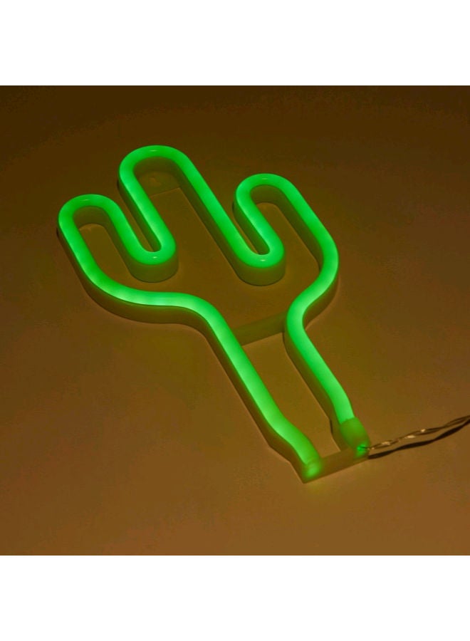 LED Neon Cactus Lamp Green 27 X 15 X 2cm - Image 1