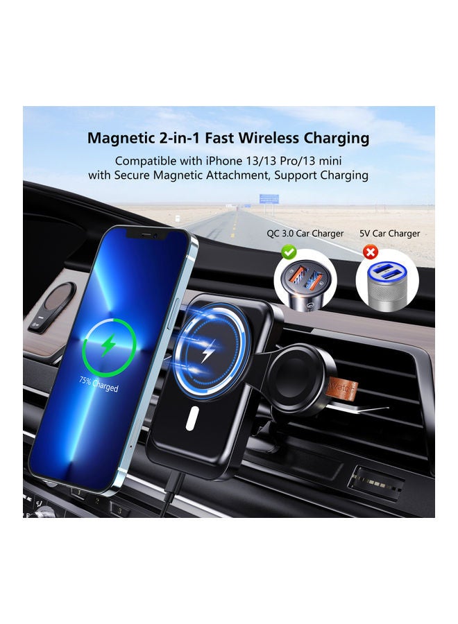 GULFLINK Magnetic Wireless Car Charger Compatible With Apple iPhone 12/13 Series Black  - Image 5