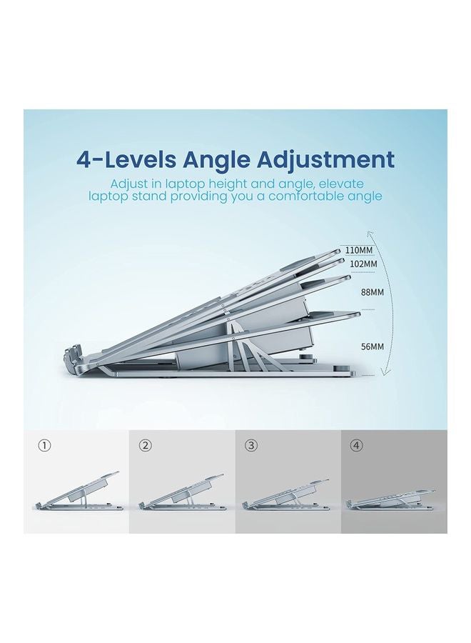 ريمسون حامل لابتوب للتبريد قابل للتعديل مصنوع من سبيكة الألومنيوم ومزود بمروحة بإضاءة متعددة الألوان RGB. لون فضي. - Image 3