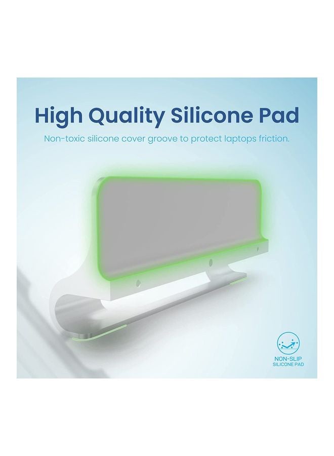 Remson - Vertical Laptop Stand For Desk Aluminum Alloy 3 Slots Tablet Stand Holder Silver - Image 1