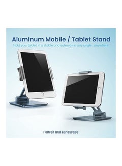 Remson Aluminum Tablet Stand Holder 360° Swivel Rotation, Adjustable iPad Stand For Desk Silver  - Image 3