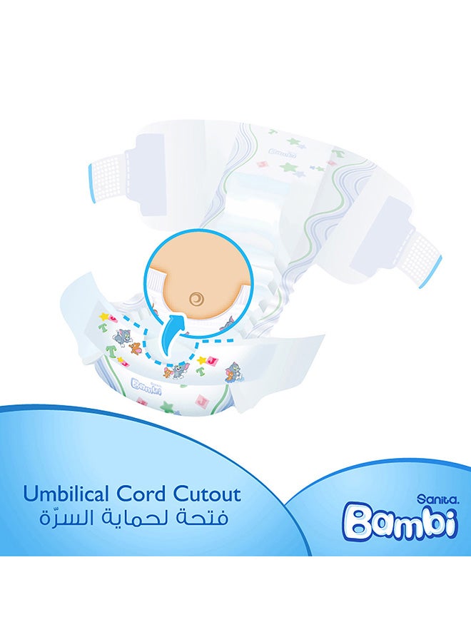 Sanita Bambi - Baby Diapers, Size 1, 2 - 4 Kg, 19 Count Soft Touch Premium Newborn, Regular Pack, Thinner And More Absorbent - Image 1