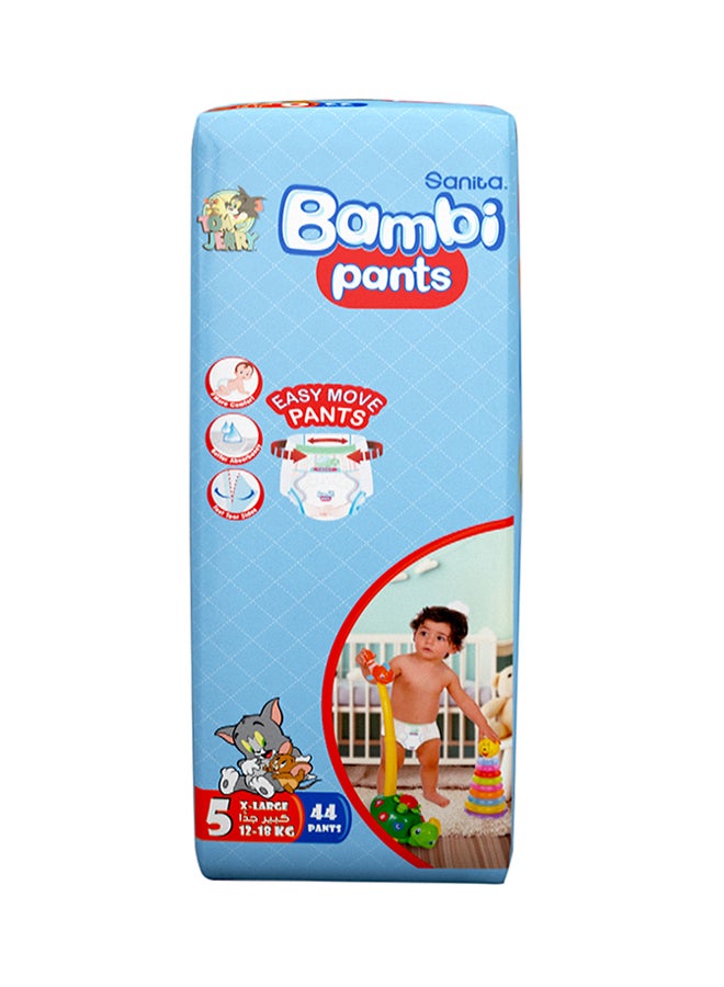 Sanita Bambi Sanita Pants Baby Diapers, Size 5, X-Large, 12-18 Kg, Jumbo Pack, 44 Pants  - Image 2
