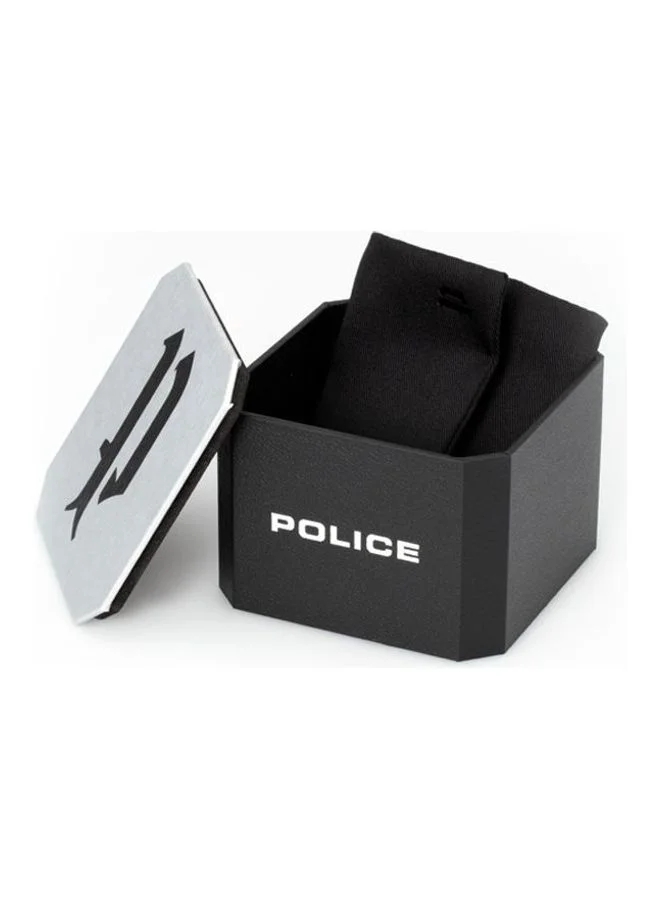 بوليس Black and Silver Brushed Dial P Logo Cufflinks for Men