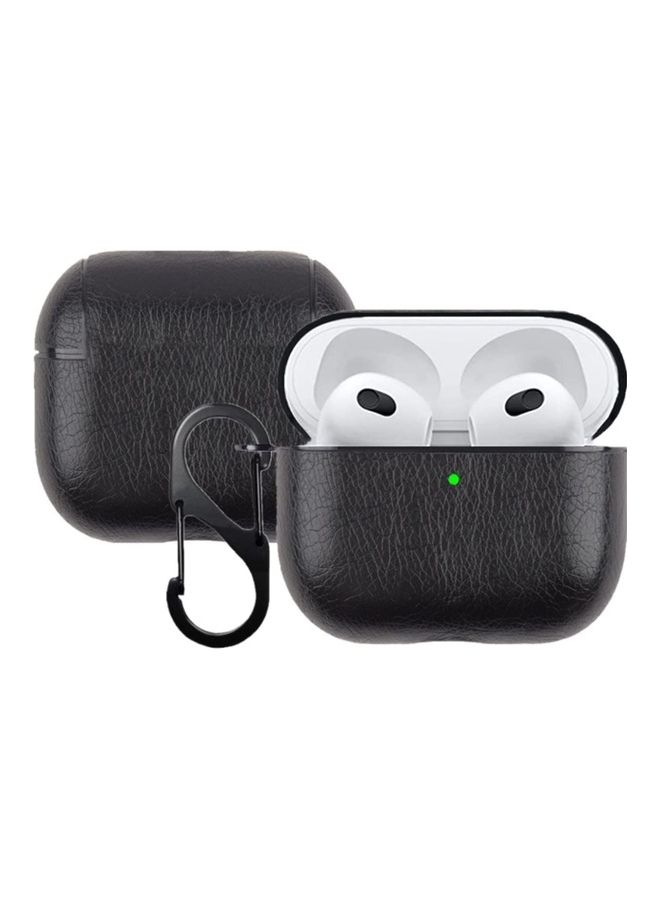 Apple AirPods Pro Series Leather Case with Hook Black - Image 1