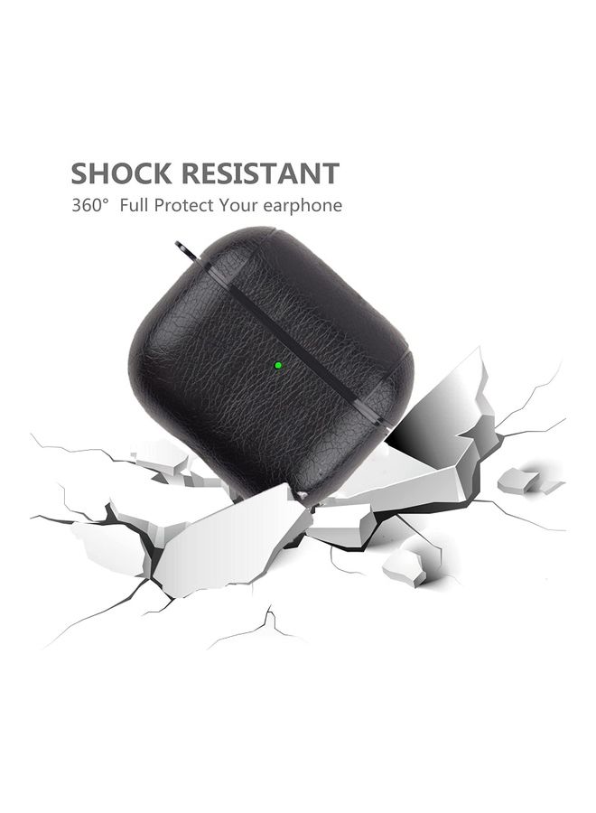 Apple AirPods Pro Series Leather Case with Hook Black - Image 2