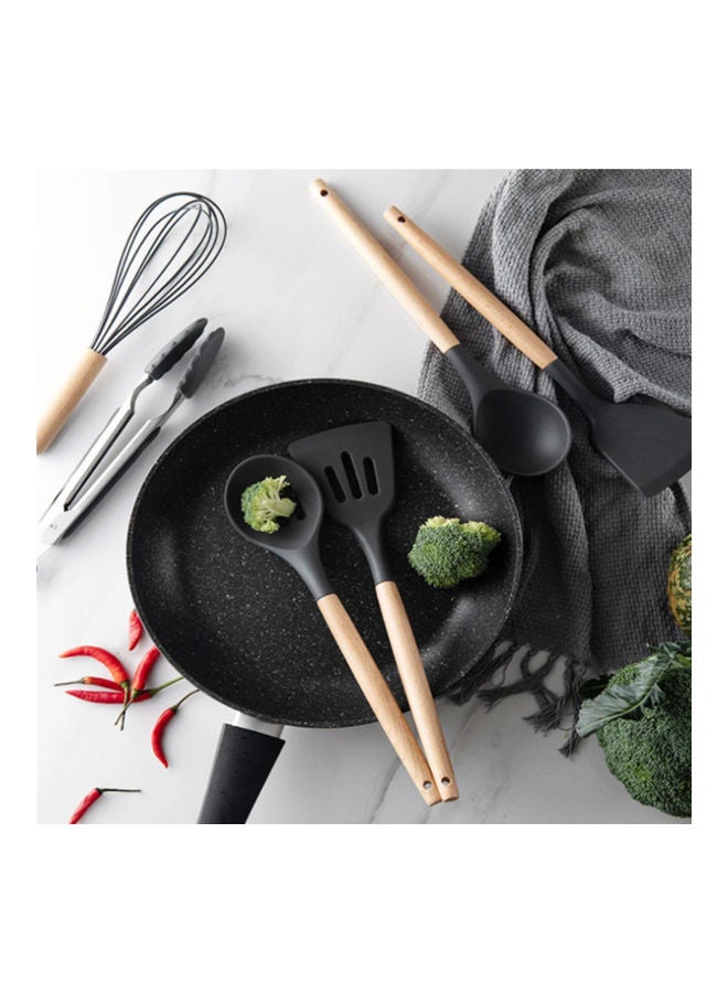 Arabest - 11-Piece Wooden Handle Barrel Set Grey/Brown - Image 1