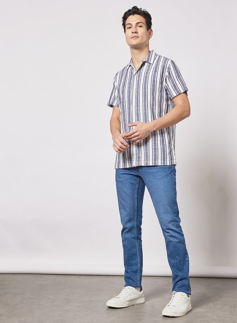 Selected Homme - Striped Short Sleeve Shirt Multicolour - Image 1