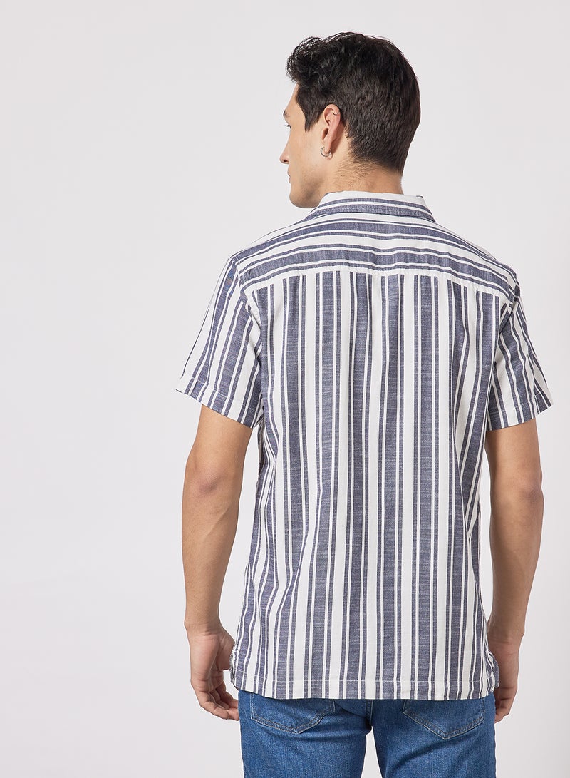 Selected Homme - Striped Short Sleeve Shirt Multicolour - Image 1