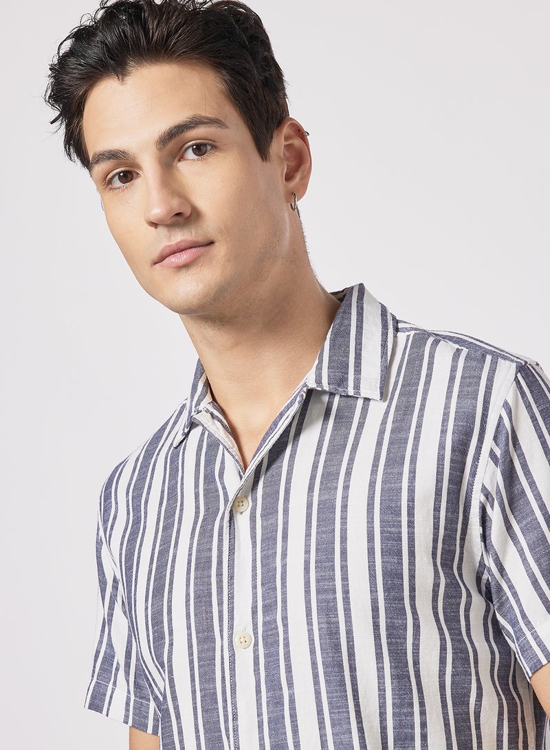 Selected Homme - Striped Short Sleeve Shirt Multicolour - Image 1